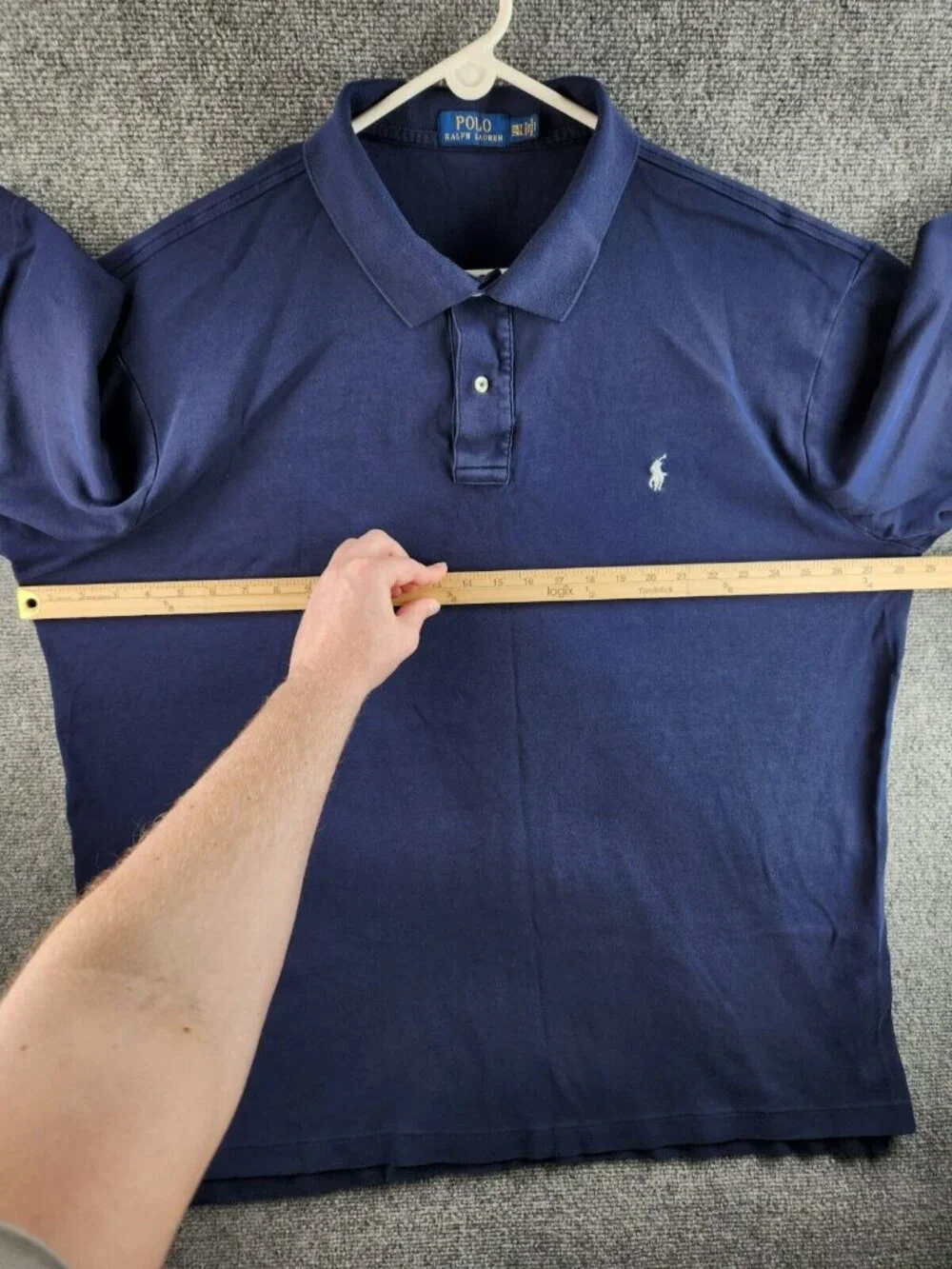 Polo Ralph Lauren 2XLT Solid Blue Short Sleeve Polo Shirt White Pony Embroidery